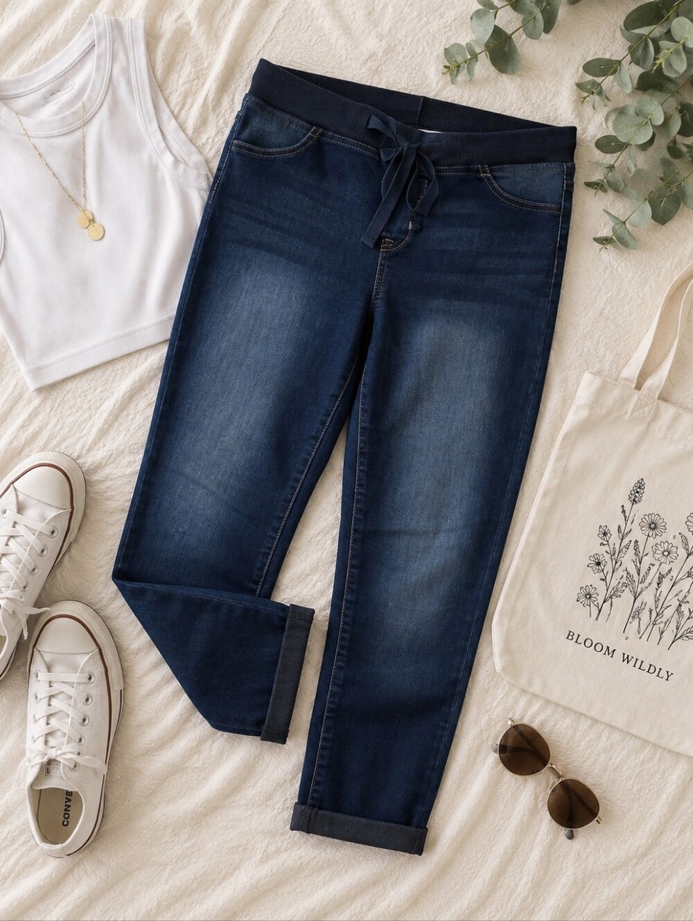 No Boundaries Dark Wash Pull On Jeggings Crop Jeans Women's Size 8